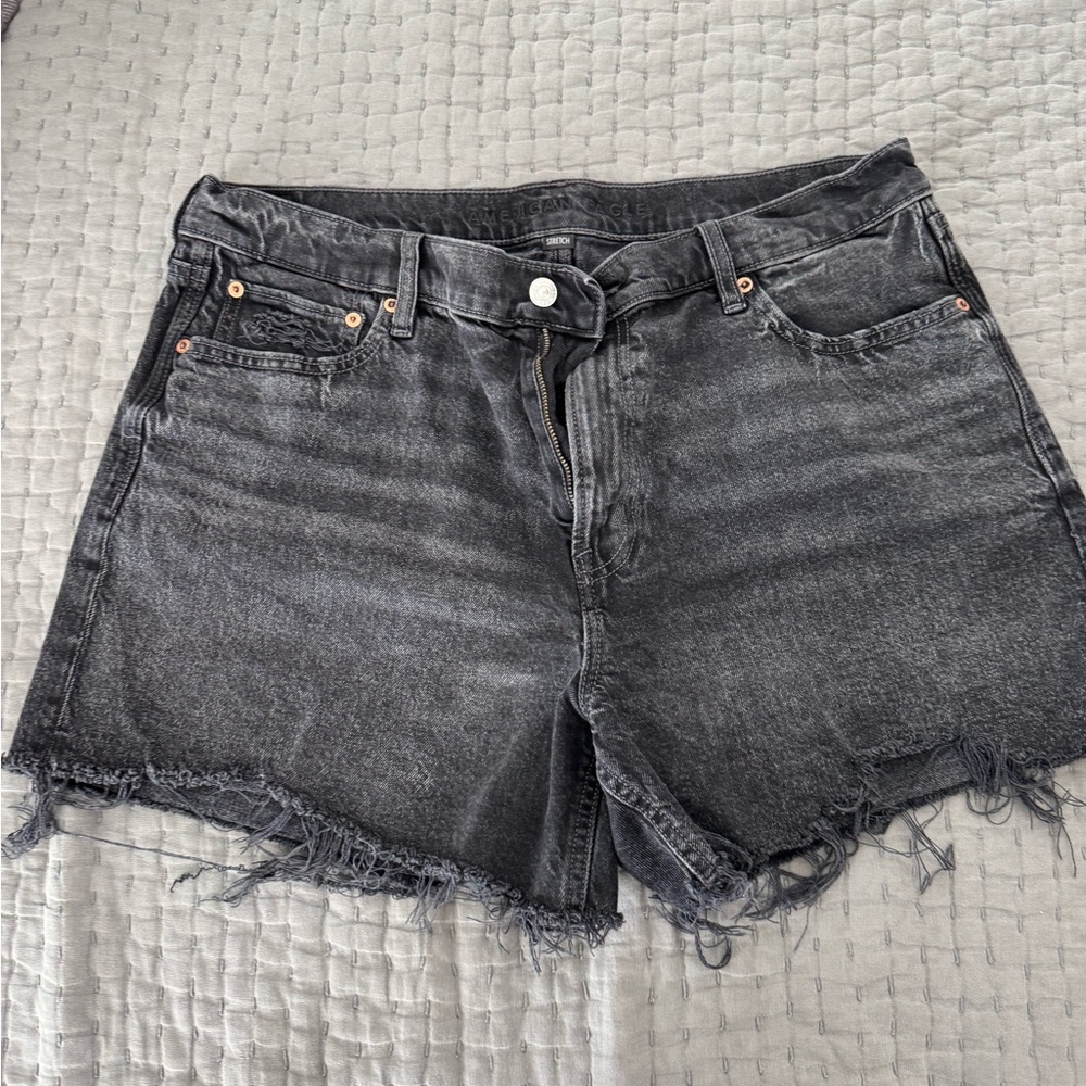 American Eagle Outfitters Black Wash Denim Cutoff Shorts